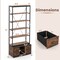 Rustic Brown 8-tier Bookshelf with 4 Fabric Drawers and Heavy-Duty Metal Frame